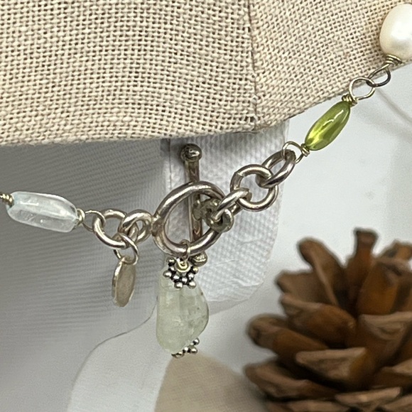 Ross-Simons Sterling Silver Necklace w/ Gemstones & Pearls, 16", Original Box - Picture 15 of 17